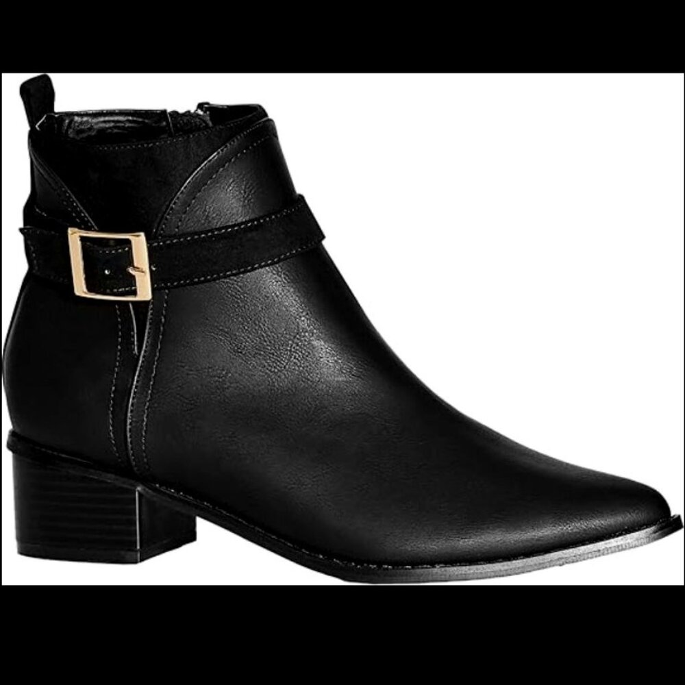 Sz 8 WIDE FIT Black Micah Ankle Bootie NEW by City Chic NWT